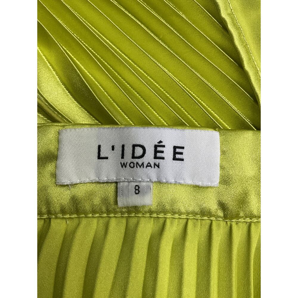 L'Idee 'Renaissance' Green Polyester Split Gown Size 8 - Picture 4 of 5